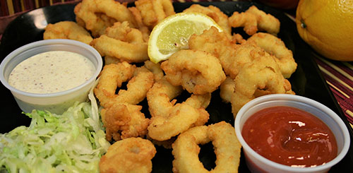 golden fried calamari